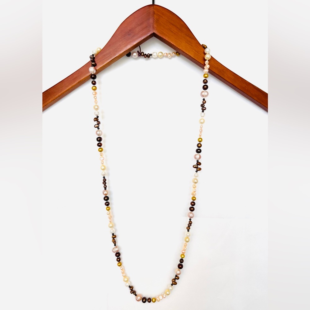 Neutral Beaded Opera Necklace